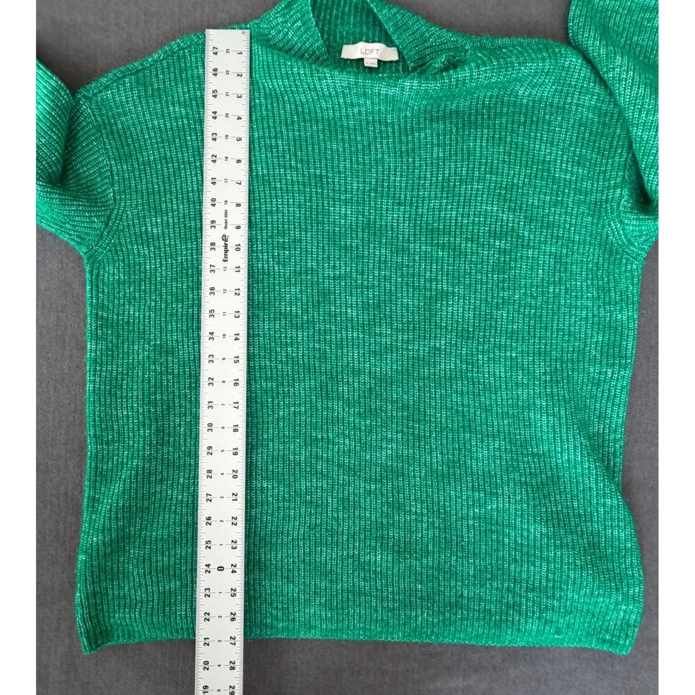 Loft Mock Neck Chunky Knit Sweater Womens XXL Green Marled Cozy Classic Capsule - Picture 8 of 9